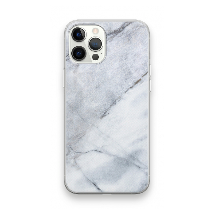 Witte marmer: iPhone 12 Pro Max Transparant Hoesje