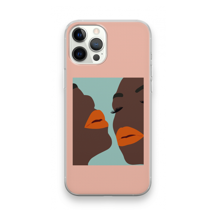 Orange lips: iPhone 12 Pro Max Transparant Hoesje