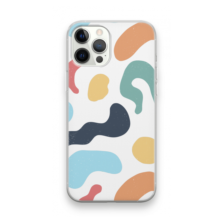 Memphis Shapes Blue: iPhone 12 Pro Max Transparant Hoesje