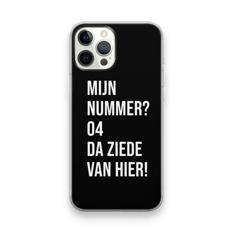 Da ziede van hier - Zwart: iPhone 12 Pro Max Transparant Hoesje