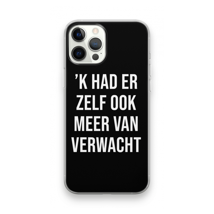 Meer verwacht - Zwart: iPhone 12 Pro Max Transparant Hoesje