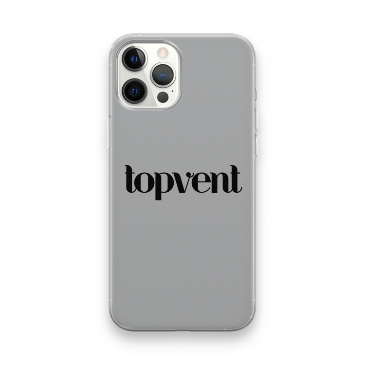 Topvent Grijs Zwart: iPhone 12 Pro Max Transparant Hoesje