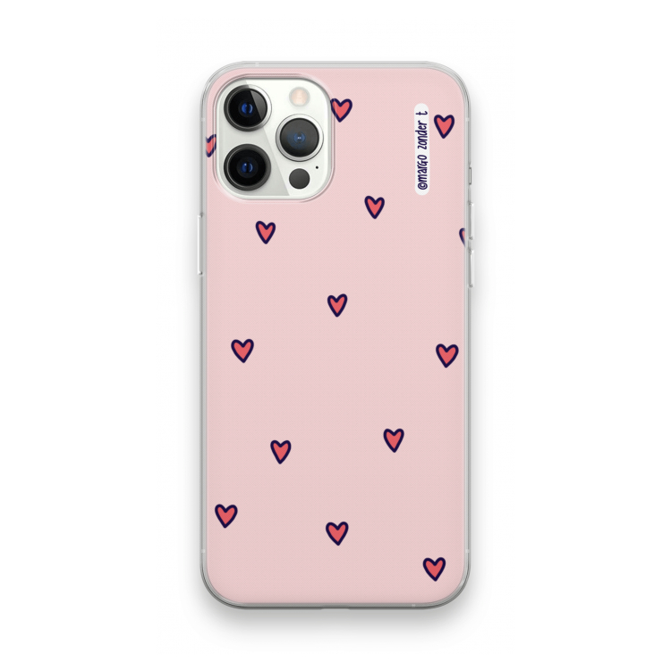 Hartjes: iPhone 12 Pro Max Transparant Hoesje