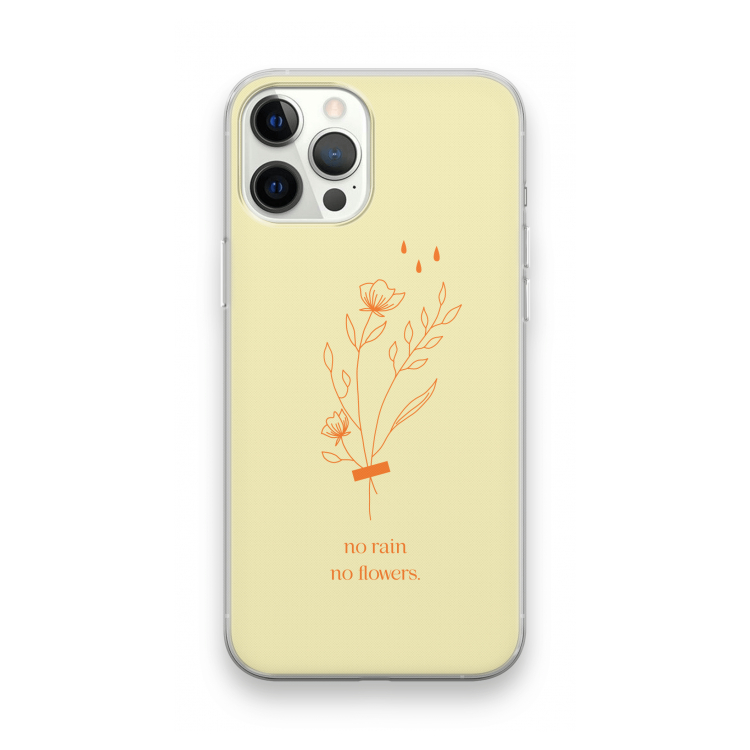 No rain no flowers: iPhone 12 Pro Max Transparant Hoesje