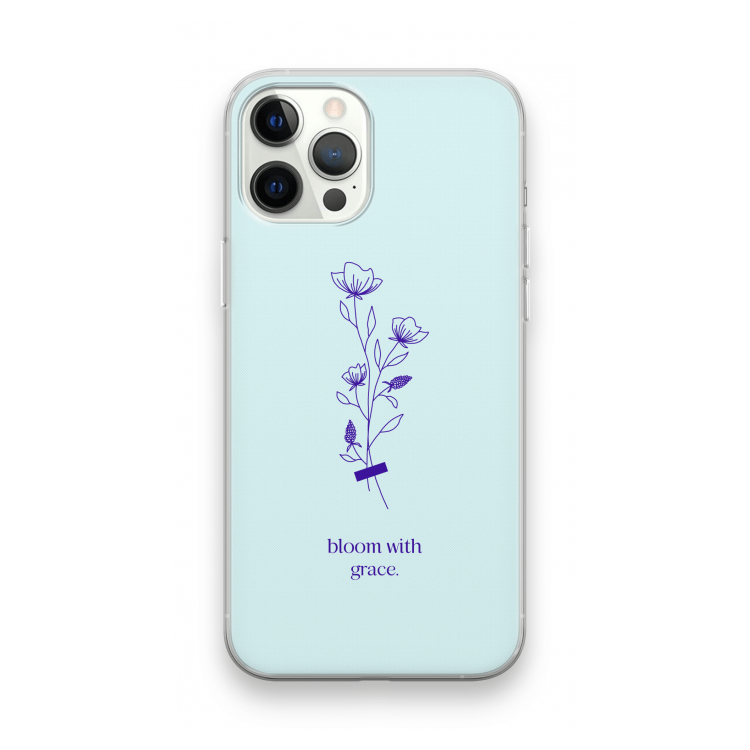 Bloom with grace: iPhone 12 Pro Max Transparant Hoesje