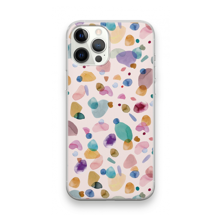 Terrazzo Memphis Pink: iPhone 12 Pro Max Transparant Hoesje