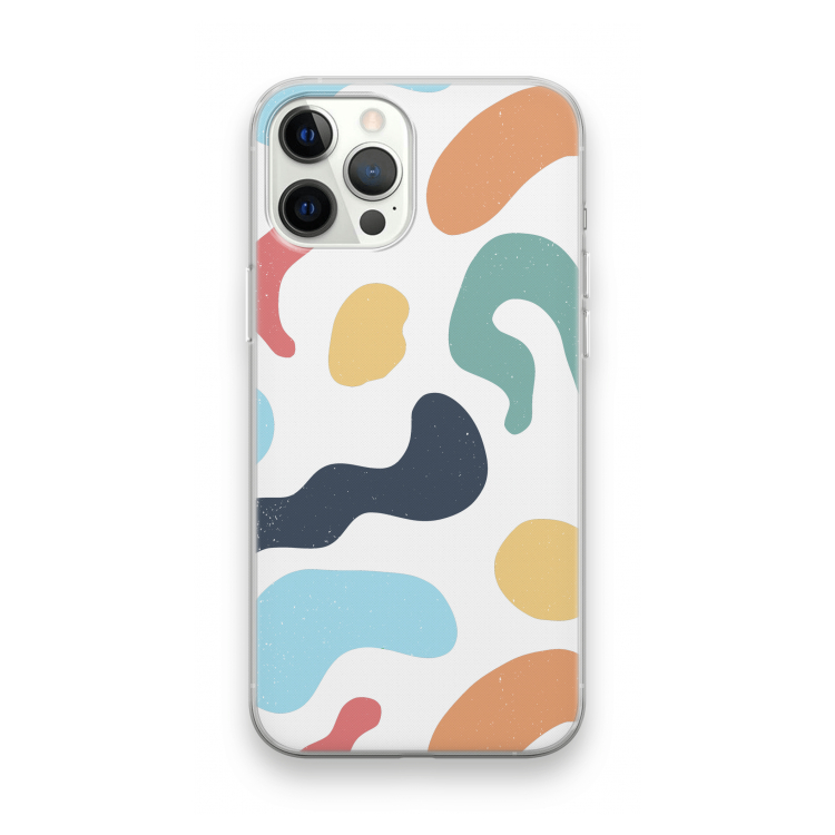 Memphis Shapes Blue: iPhone 12 Pro Max Transparant Hoesje