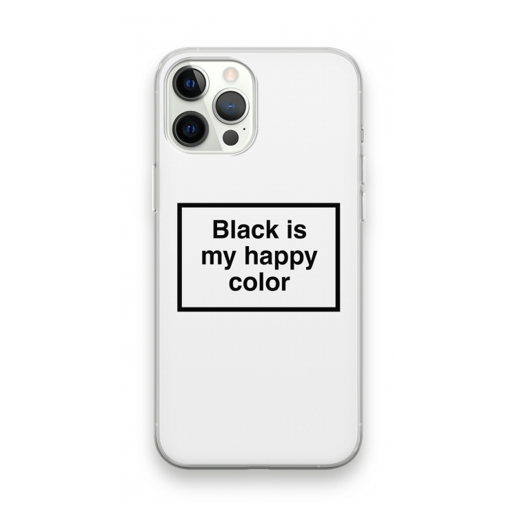 Black is my happy color: iPhone 12 Pro Max Transparant Hoesje