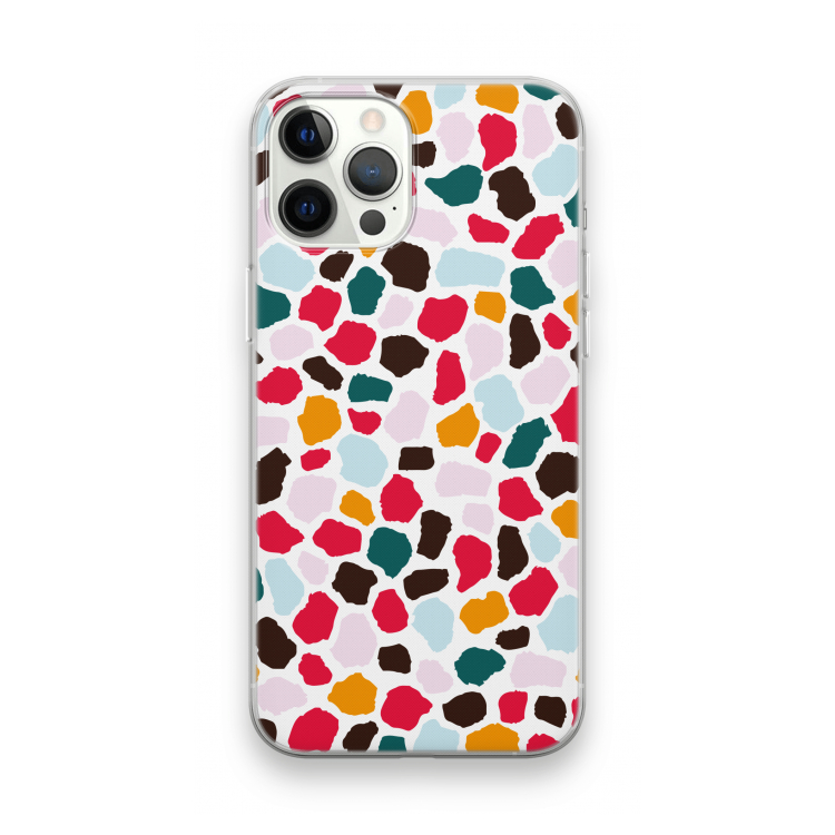 Colored Giraffe: iPhone 12 Pro Max Transparant Hoesje