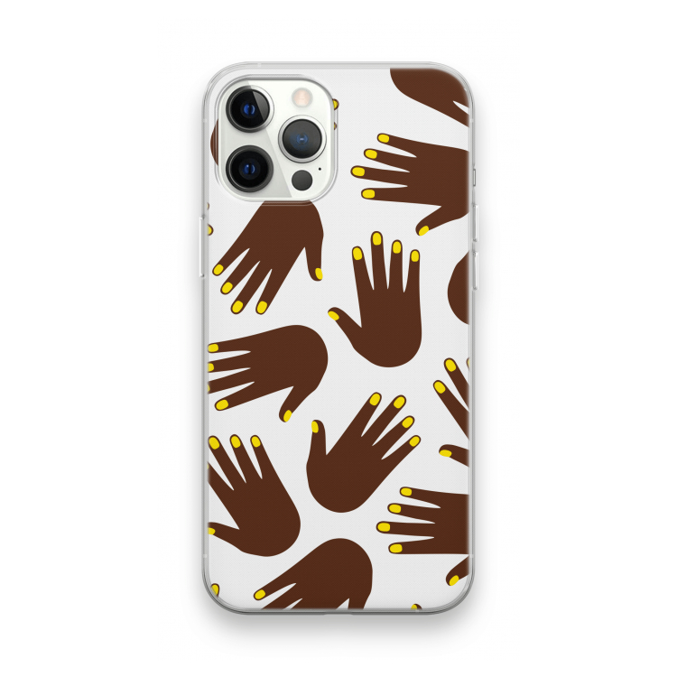 Hands dark: iPhone 12 Pro Max Transparant Hoesje
