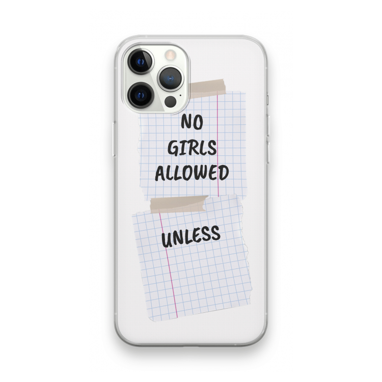 No Girls Allowed Unless: iPhone 12 Pro Max Transparant Hoesje
