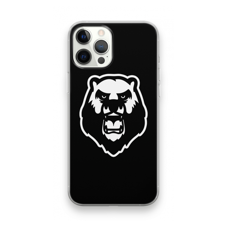 Angry Bear (black): iPhone 12 Pro Max Transparant Hoesje