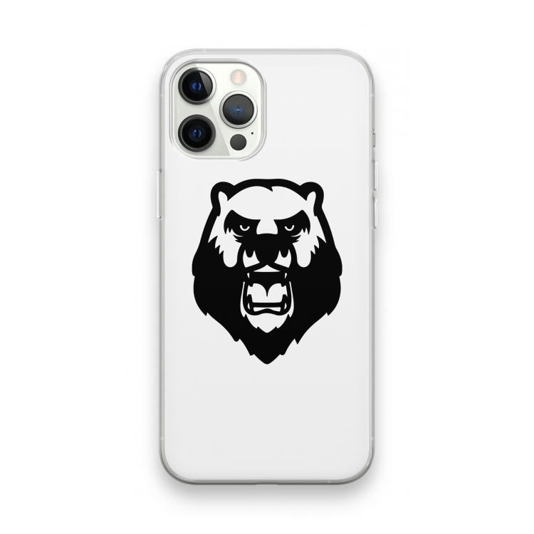 Angry Bear (white): iPhone 12 Pro Max Transparant Hoesje