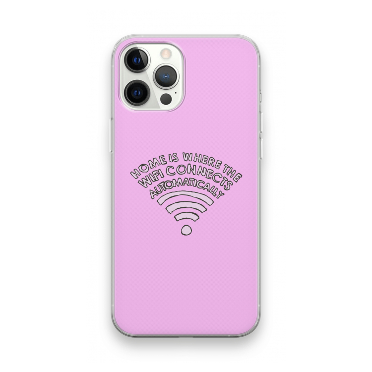 Home Is Where The Wifi Is: iPhone 12 Pro Max Transparant Hoesje
