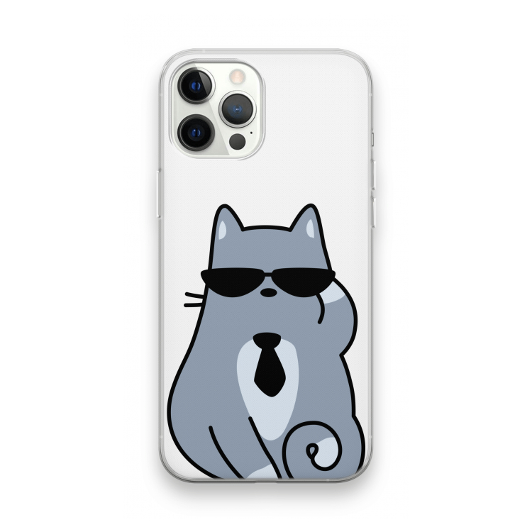 Cool cat: iPhone 12 Pro Max Transparant Hoesje