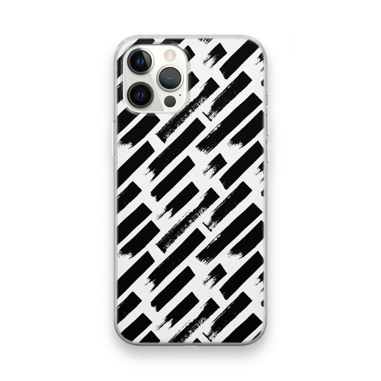 Zwarte vegen: iPhone 12 Pro Max Transparant Hoesje