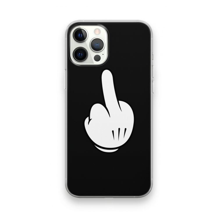Middle finger black: iPhone 12 Pro Max Transparant Hoesje