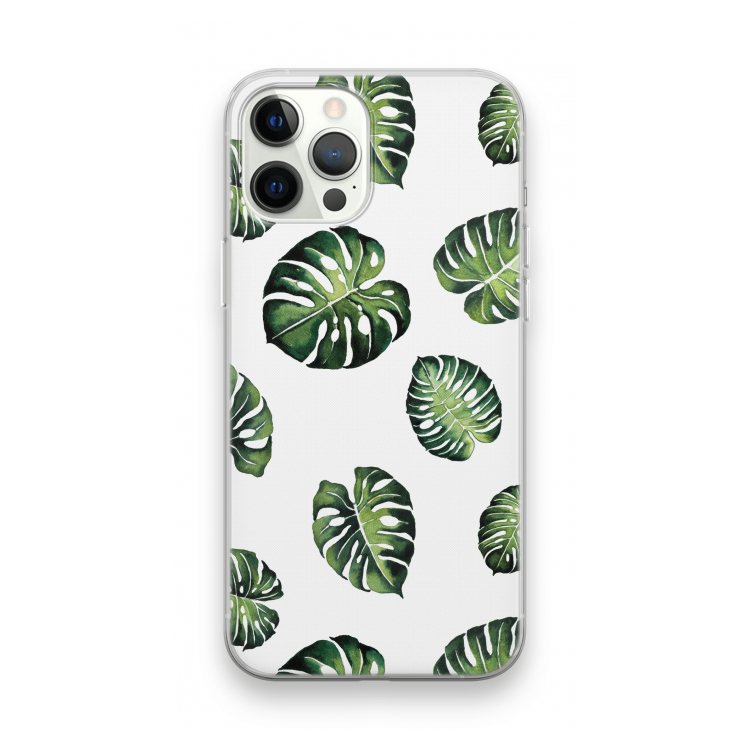 Tropische bladeren: iPhone 12 Pro Max Transparant Hoesje