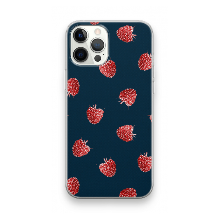 Framboosjes: iPhone 12 Pro Max Transparant Hoesje