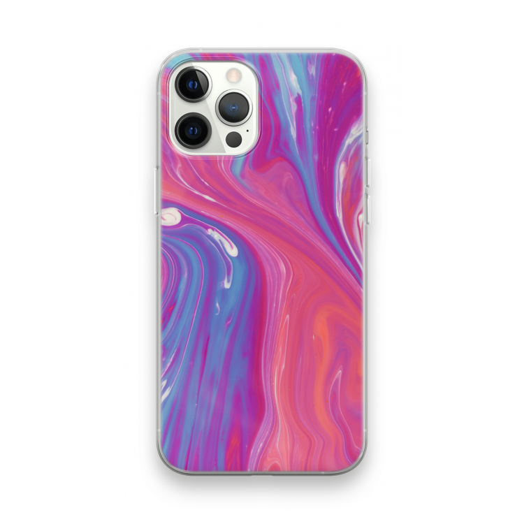 Paarse stroom: iPhone 12 Pro Max Transparant Hoesje