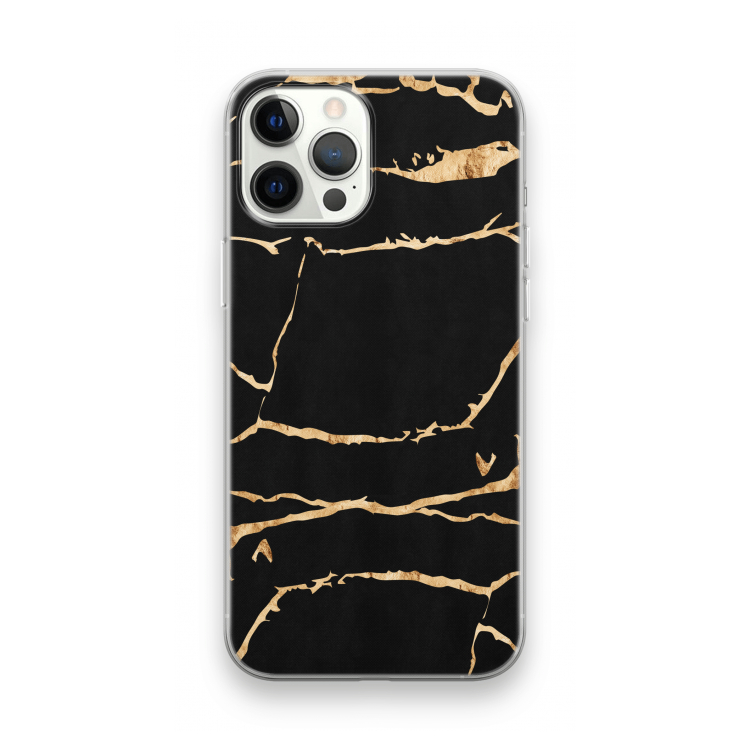 Gouden marmer: iPhone 12 Pro Max Transparant Hoesje