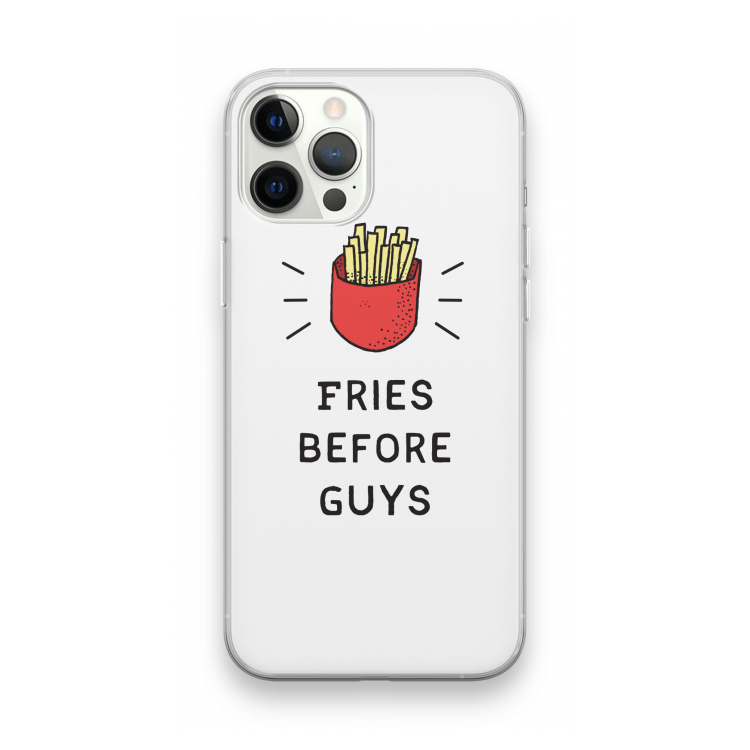 Fries before guys: iPhone 12 Pro Max Transparant Hoesje