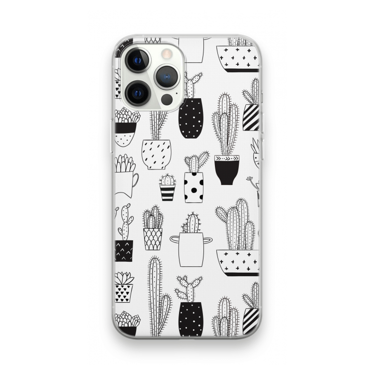 Cactusmotief: iPhone 12 Pro Max Transparant Hoesje