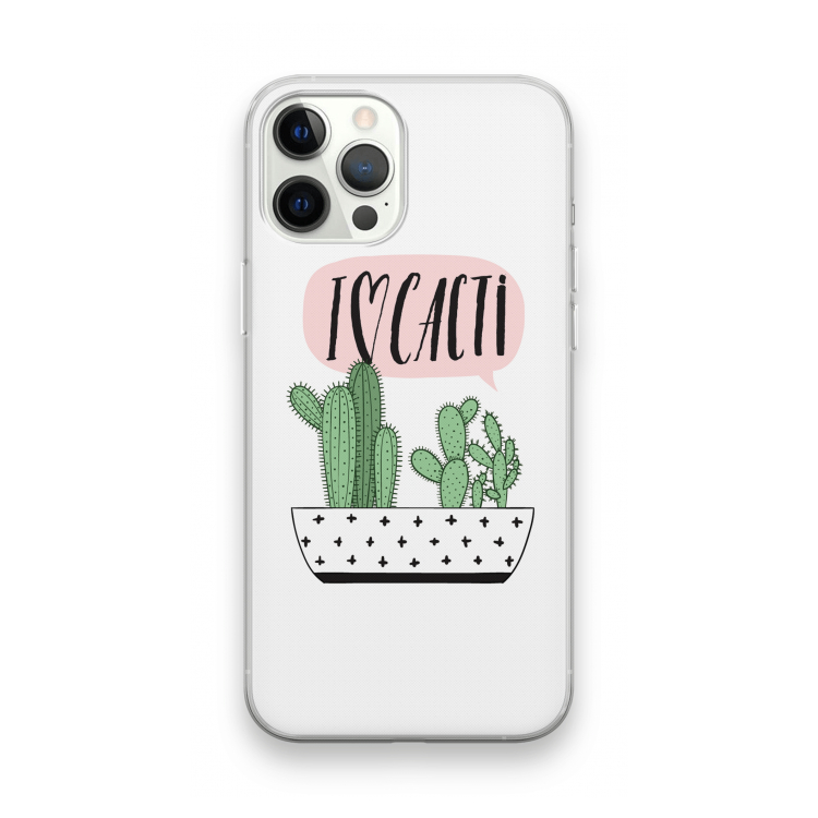 I love cacti: iPhone 12 Pro Max Transparant Hoesje