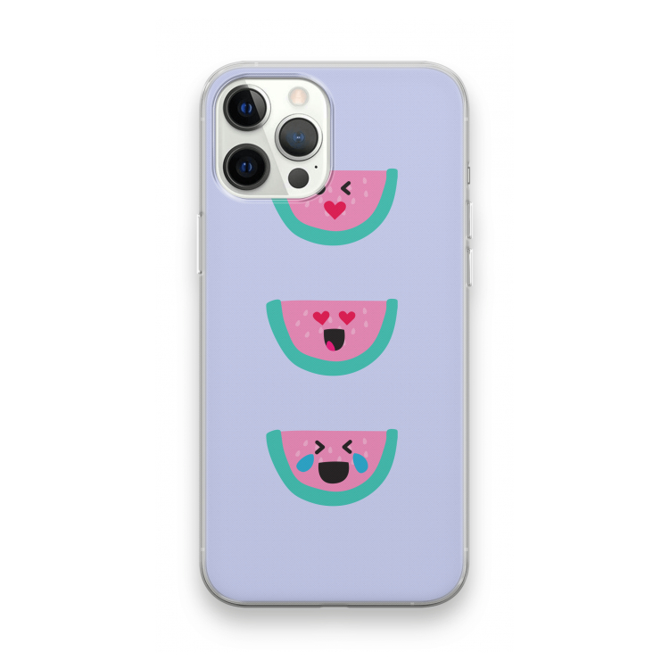 Smiley watermeloen: iPhone 12 Pro Max Transparant Hoesje