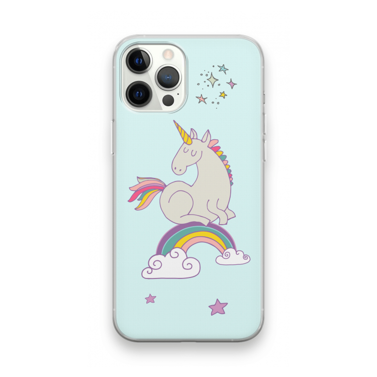 Regenboog eenhoorn: iPhone 12 Pro Max Transparant Hoesje