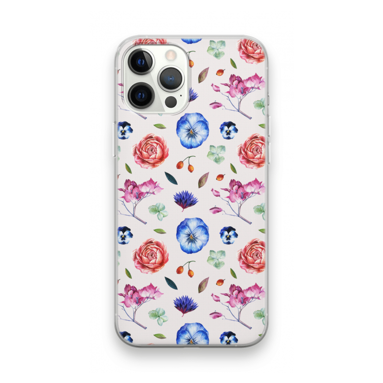 Bloemetjes: iPhone 12 Pro Max Transparant Hoesje