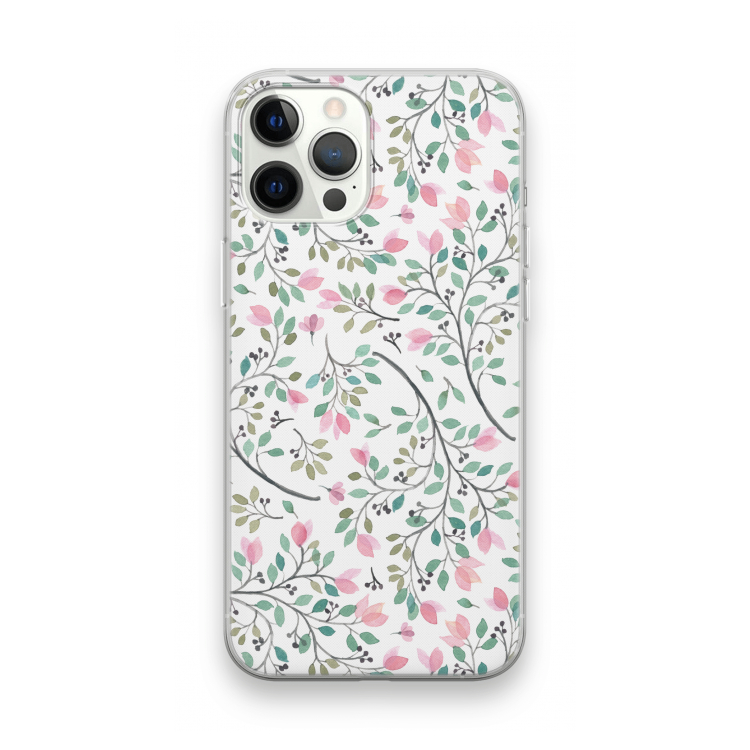 Sierlijke bloemen: iPhone 12 Pro Max Transparant Hoesje