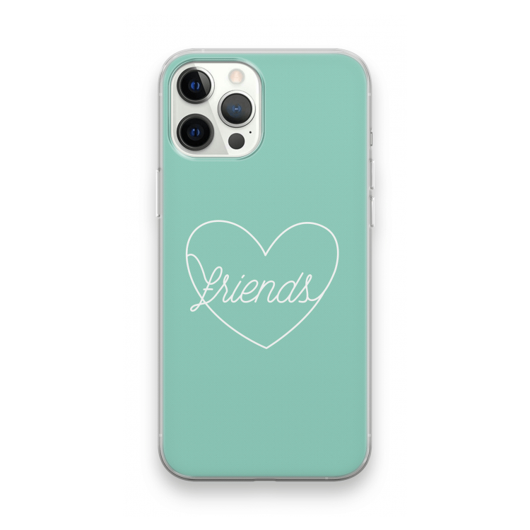 Friends heart pastel: iPhone 12 Pro Max Transparant Hoesje
