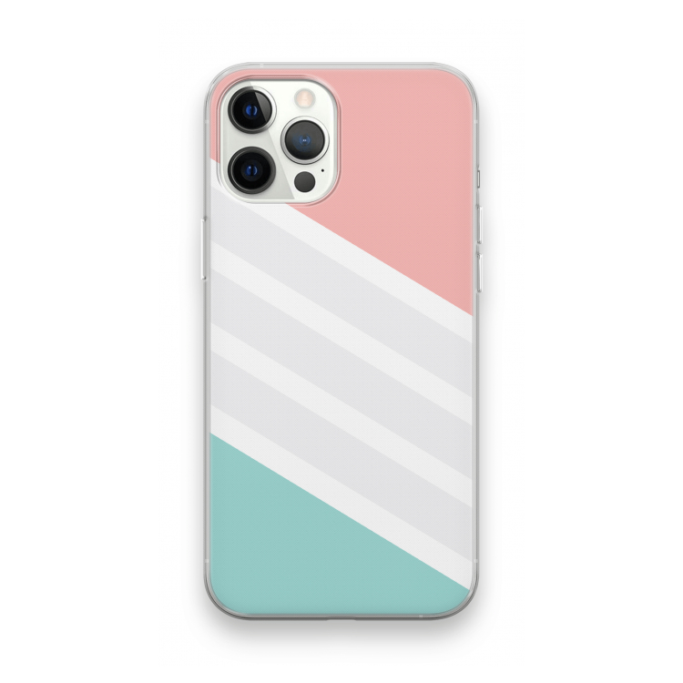 Strepen pastel: iPhone 12 Pro Max Transparant Hoesje