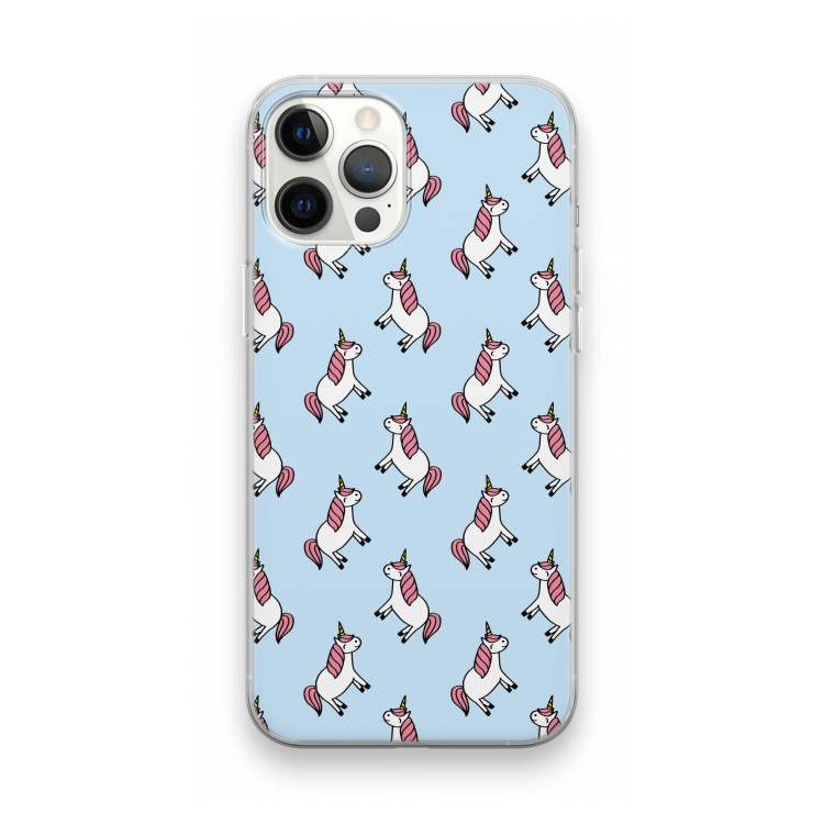 Eenhoorns overal: iPhone 12 Pro Max Transparant Hoesje