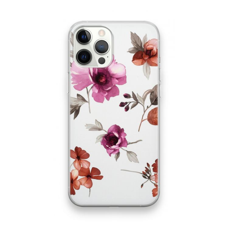 Geschilderde bloemen: iPhone 12 Pro Max Transparant Hoesje