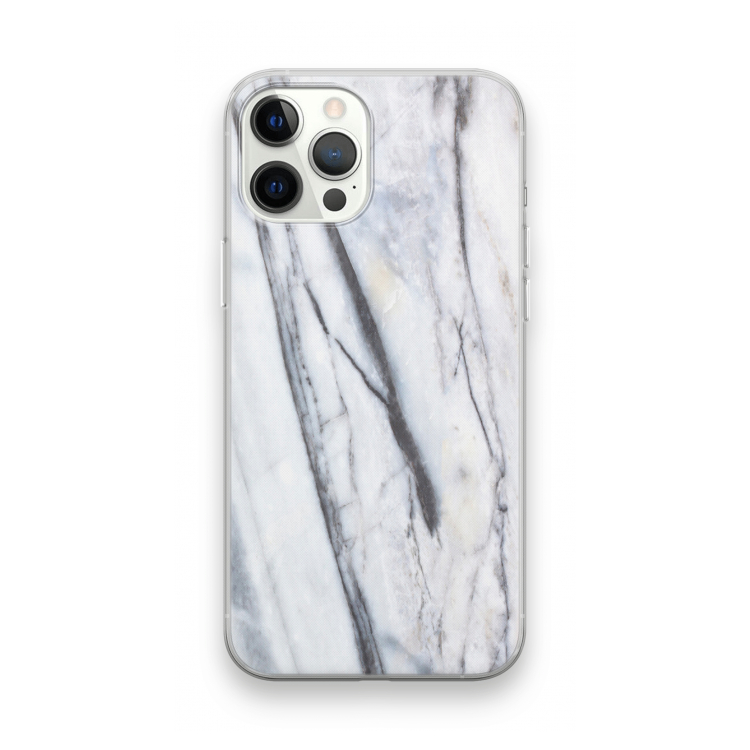 Gestreepte marmer: iPhone 12 Pro Max Transparant Hoesje