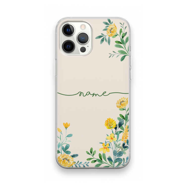 Gele bloemen: iPhone 12 Pro Max Transparant Hoesje