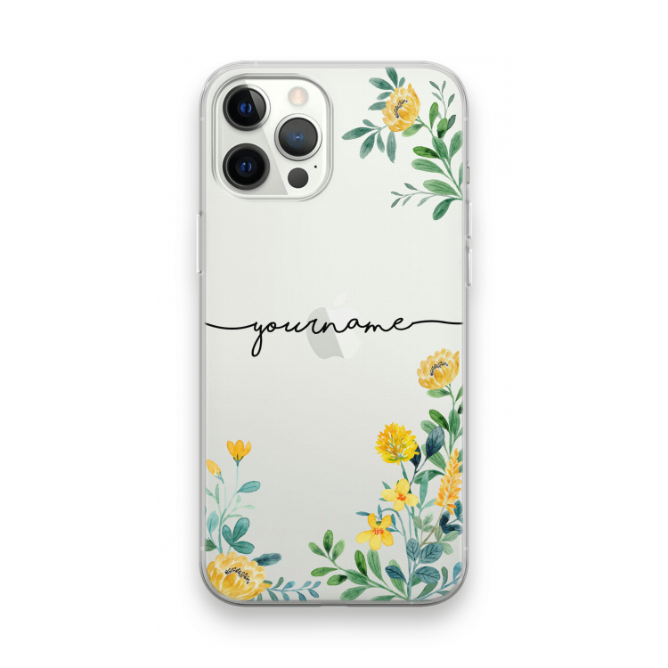 Gele bloemen: iPhone 12 Pro Max Transparant Hoesje
