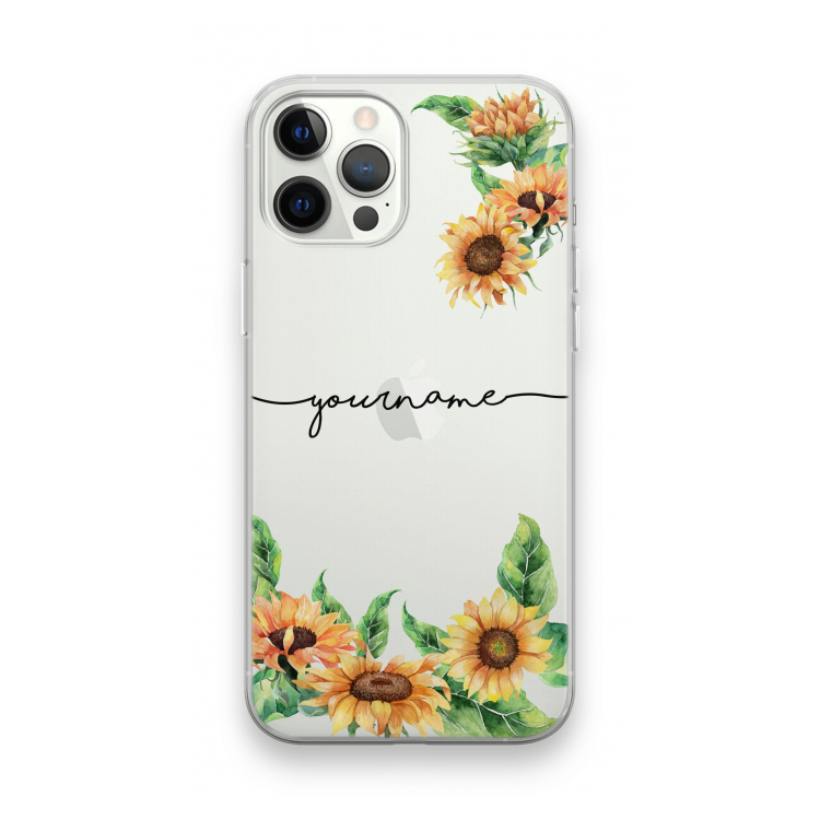 Zonnebloemen: iPhone 12 Pro Max Transparant Hoesje