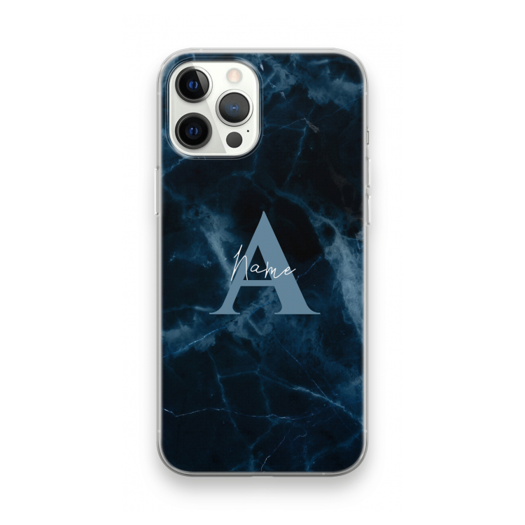 Midnight Marble: iPhone 12 Pro Max Transparant Hoesje