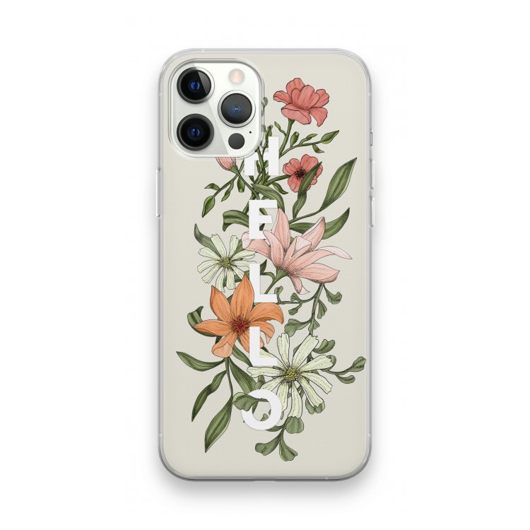 Hello bloemen: iPhone 12 Pro Max Transparant Hoesje