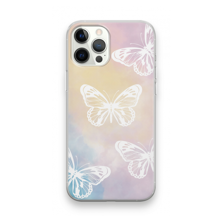 White butterfly: iPhone 12 Pro Max Transparant Hoesje