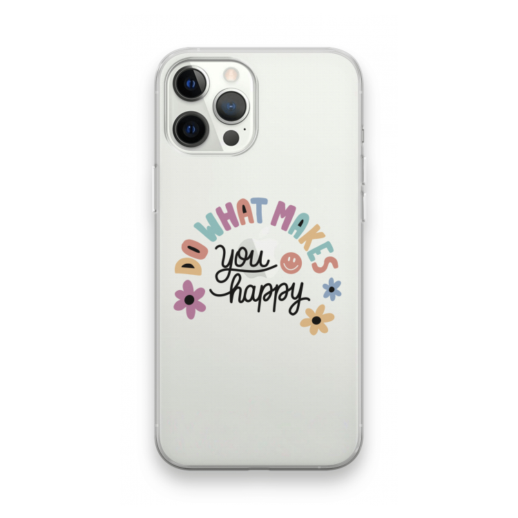 Happy days: iPhone 12 Pro Max Transparant Hoesje
