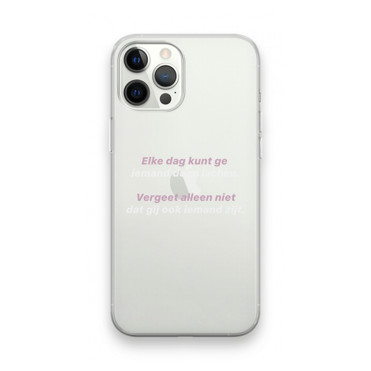 gij zijt ook iemand: iPhone 12 Pro Max Transparant Hoesje