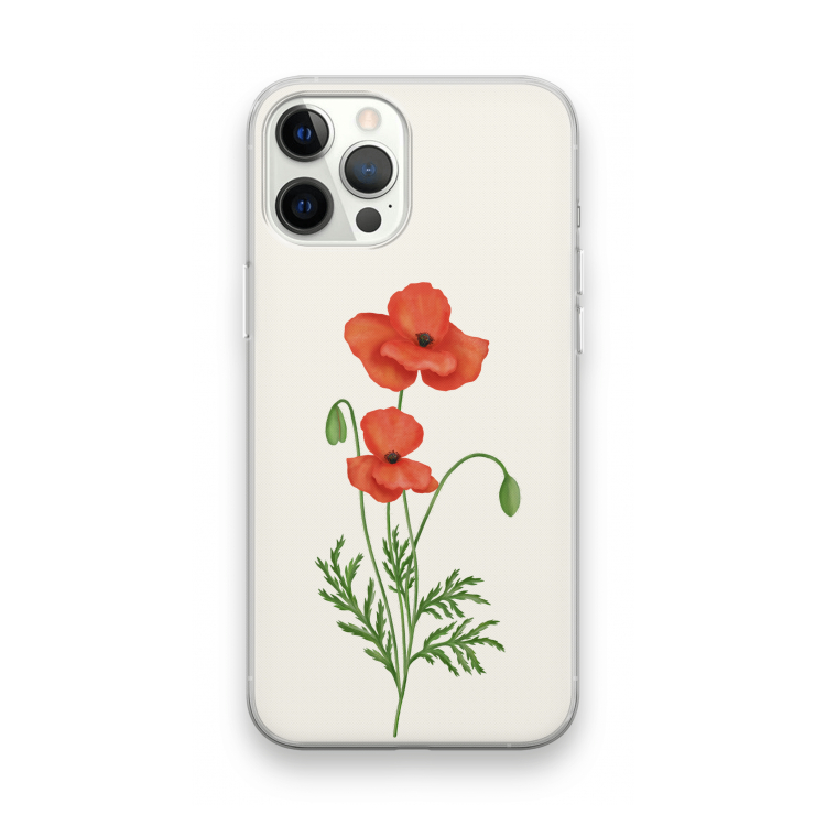 Red poppy: iPhone 12 Pro Max Transparant Hoesje
