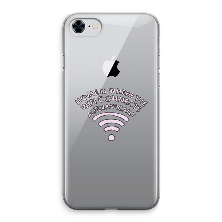 Home Is Where The Wifi Is: iPhone 8 Transparant Hoesje