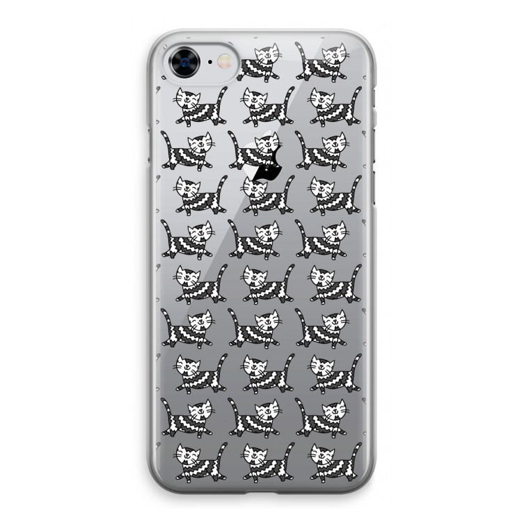 Zwarte poes: iPhone 8 Transparant Hoesje