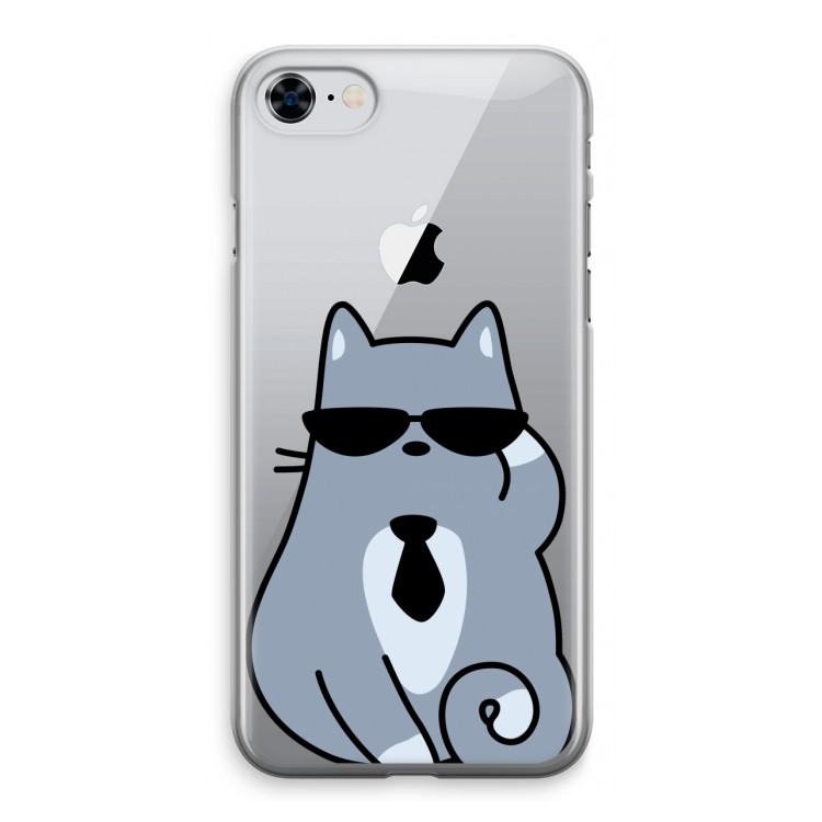 Cool cat: iPhone 8 Transparant Hoesje