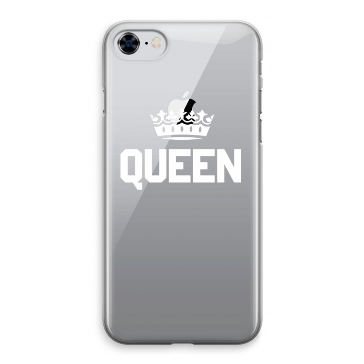 Queen zwart: iPhone 8 Transparant Hoesje